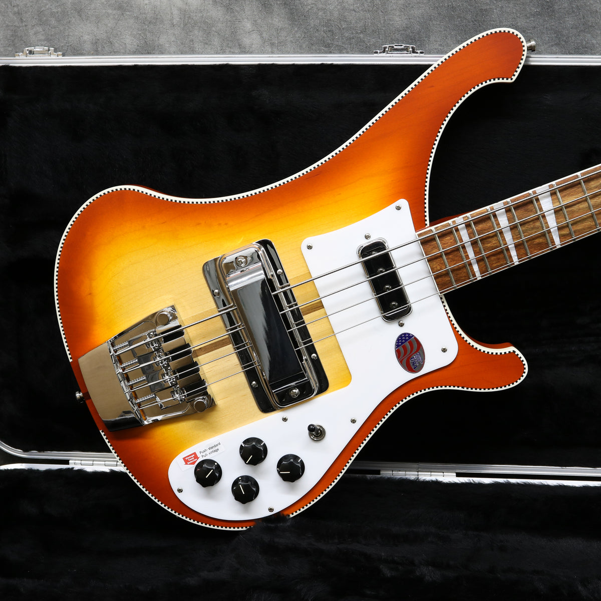 2022 Rickenbacker 4003, Satin Autumnglo, Checker Binding, Ltd 