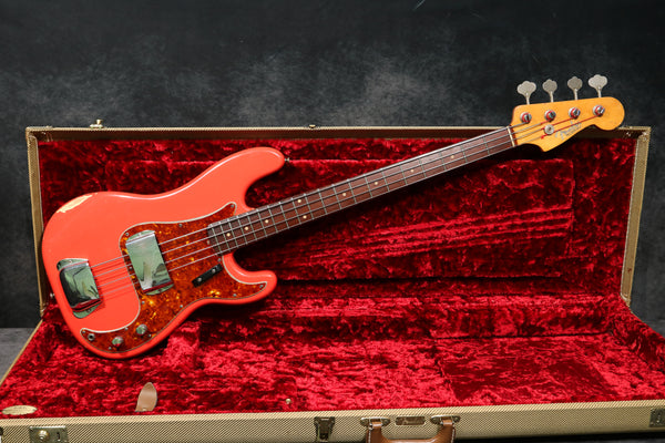 1962 Fender Precision Bass, Fiesta Red Refinish, Slab RW Board